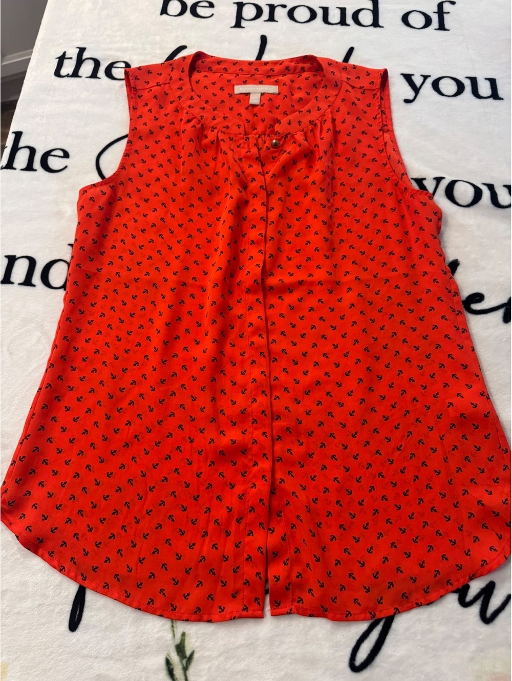 Banana Republic Women's Sleeveless Button-Down Shirt, Polyester, Size 10